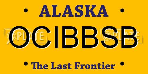 OCIBBSB Alaska License Plate