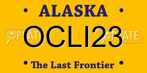 OCLI23 Alaska License Plate
