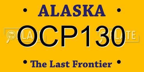 OCP130 Alaska License Plate