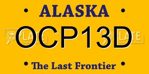 OCP13D Alaska License Plate