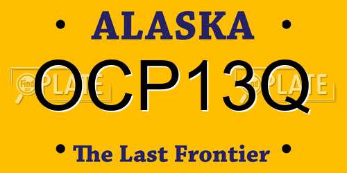 OCP13Q Alaska License Plate