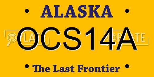 OCS14A Alaska License Plate
