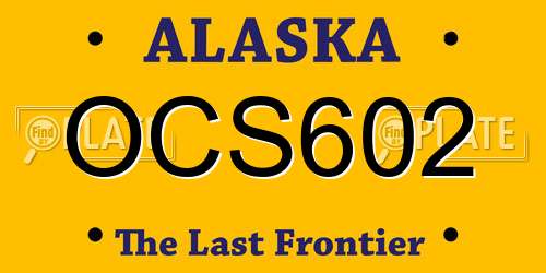 OCS602 Alaska License Plate