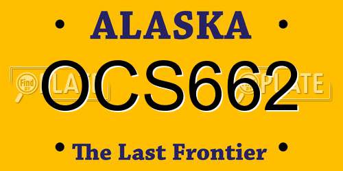 OCS662 Alaska License Plate