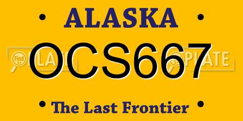 OCS667 Alaska License Plate
