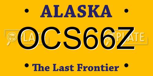 OCS66Z Alaska License Plate