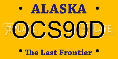 OCS90D Alaska License Plate