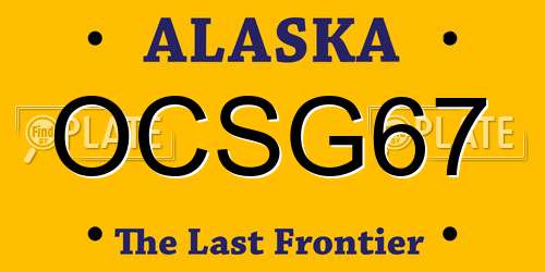 OCSG67 Alaska License Plate