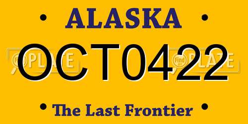OCT0422 Alaska License Plate