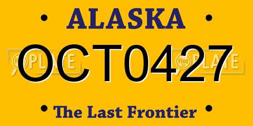OCT0427 Alaska License Plate