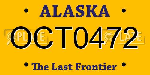 OCT0472 Alaska License Plate