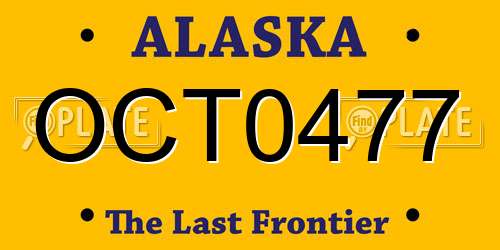 OCT0477 Alaska License Plate