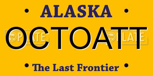 OCTOATT Alaska License Plate