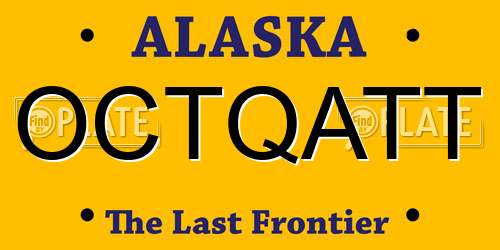 OCTQATT Alaska License Plate