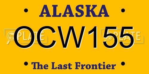 OCW155 Alaska License Plate