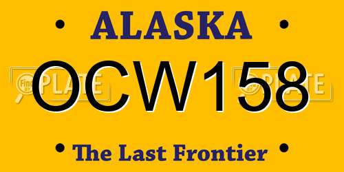 OCW158 Alaska License Plate