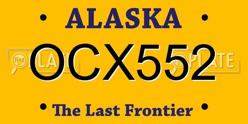 OCX552 Alaska License Plate