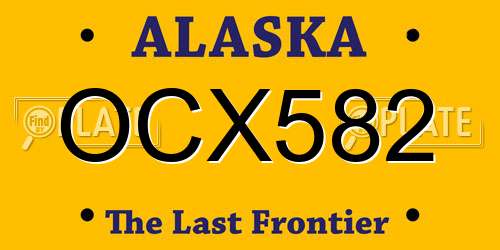 OCX582 Alaska License Plate