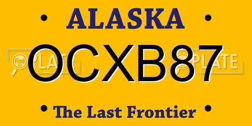 OCXB87 Alaska License Plate