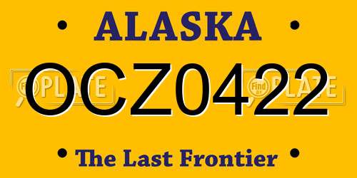 OCZ0422 Alaska License Plate