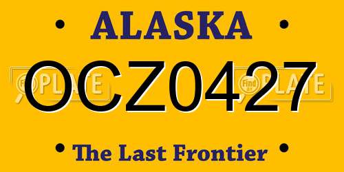 OCZ0427 Alaska License Plate