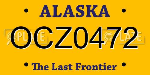 OCZ0472 Alaska License Plate