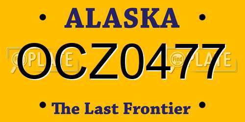 OCZ0477 Alaska License Plate