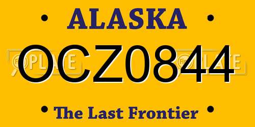 OCZ0844 Alaska License Plate