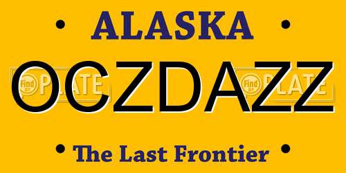 OCZDAZZ Alaska License Plate