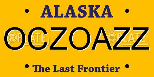 OCZOAZZ Alaska License Plate