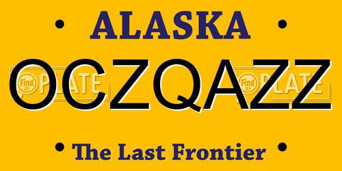 OCZQAZZ Alaska License Plate