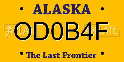 OD0B4F Alaska License Plate
