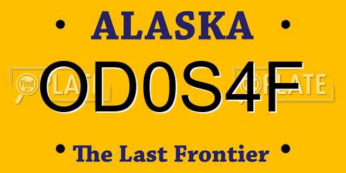 OD0S4F Alaska License Plate