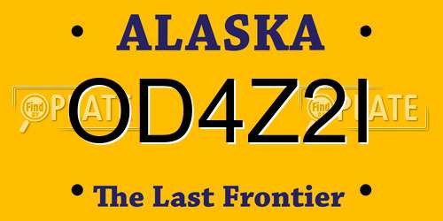OD4Z2I Alaska License Plate
