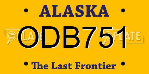 ODB751 Alaska License Plate