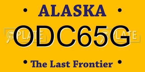 ODC65G Alaska License Plate