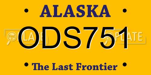 ODS751 Alaska License Plate