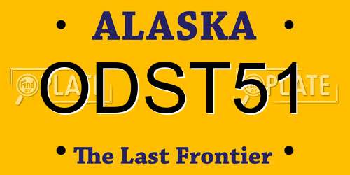 ODST51 Alaska License Plate
