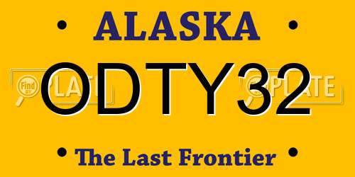 ODTY32 Alaska License Plate
