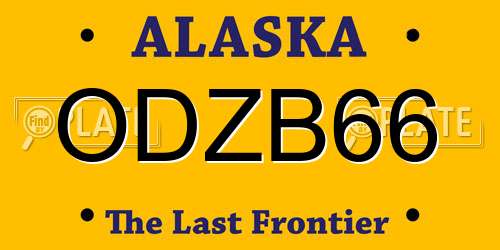 ODZB66 Alaska License Plate