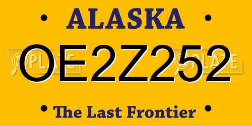 OE2Z252 Alaska License Plate