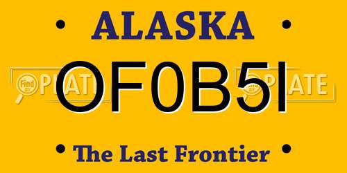 OF0B5I Alaska License Plate