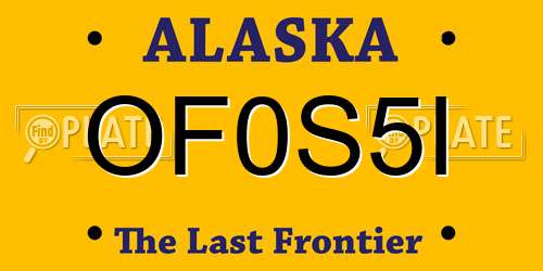 OF0S5I Alaska License Plate