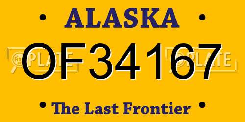 OF34167 Alaska License Plate