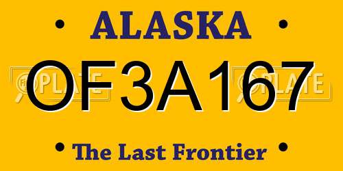 OF3A167 Alaska License Plate