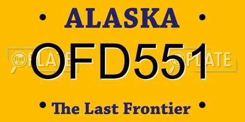 OFD551 Alaska License Plate