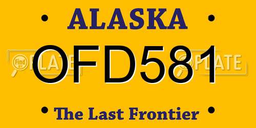OFD581 Alaska License Plate