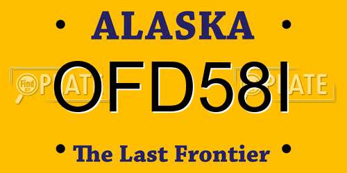 OFD58I Alaska License Plate