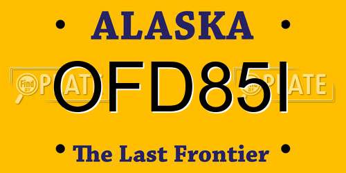 OFD85I Alaska License Plate