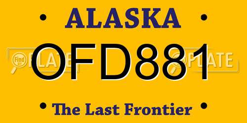 OFD881 Alaska License Plate